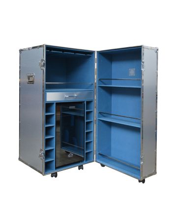 WINERY HOME - Baule Cantinetta 6 ruote-Alluminio Spazzolato